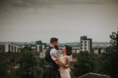 Bride and groom at Scottish wedding