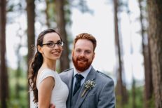 Newlywed couple at Scottish wedding