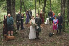 mini wedding scotland bride groom outdoor socially distanced covid friendly group shot