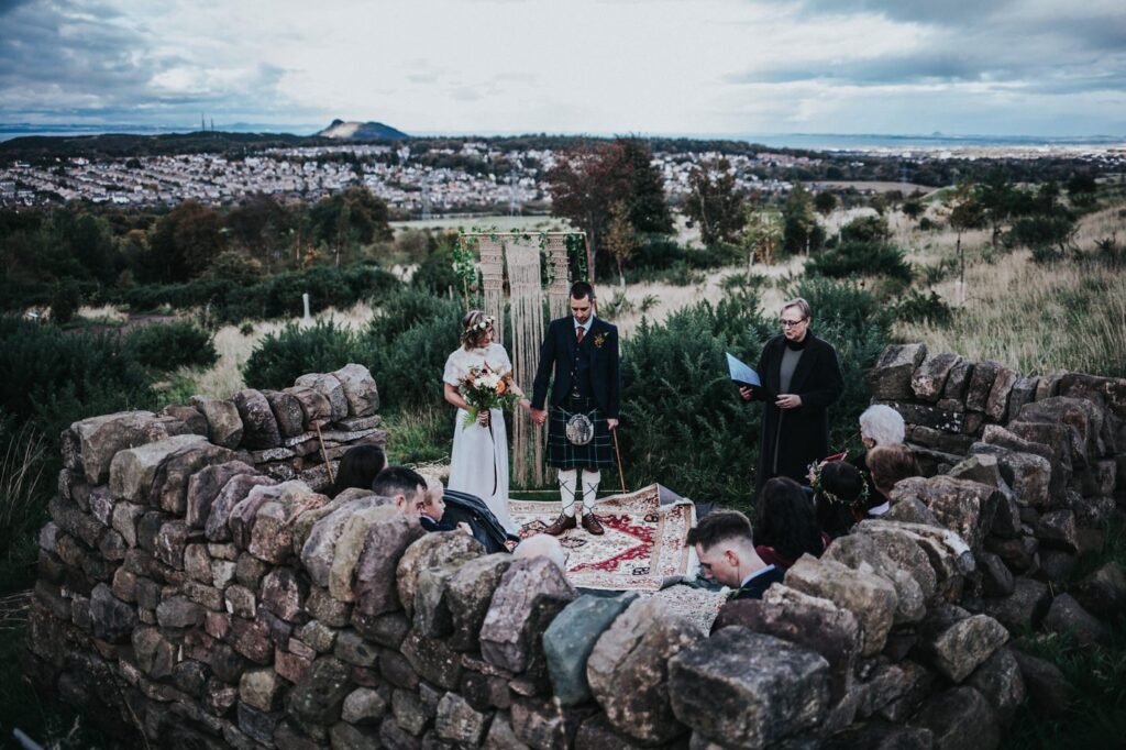 edinburgh pentland hills outdoor humanist micro wedding ceremony
