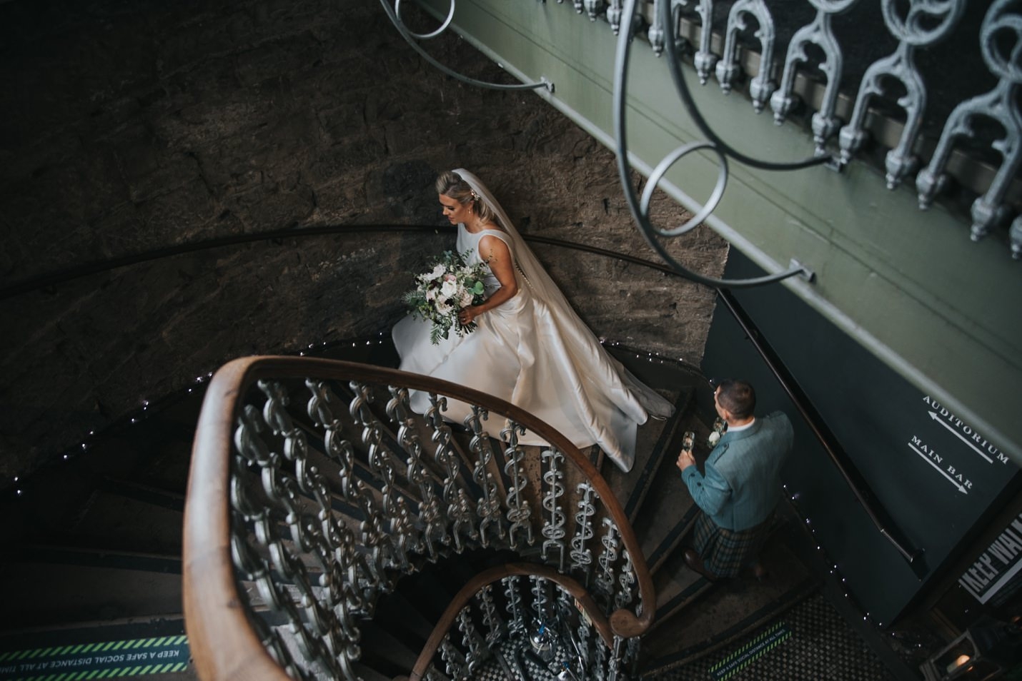 Ghillie Dhu Edinburgh wedding interior stairs staircase