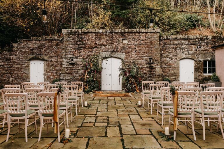 pinterest worth wedding setup outdoors at drumtochty castle with lush florals by gloam photographed by Emma Lawson